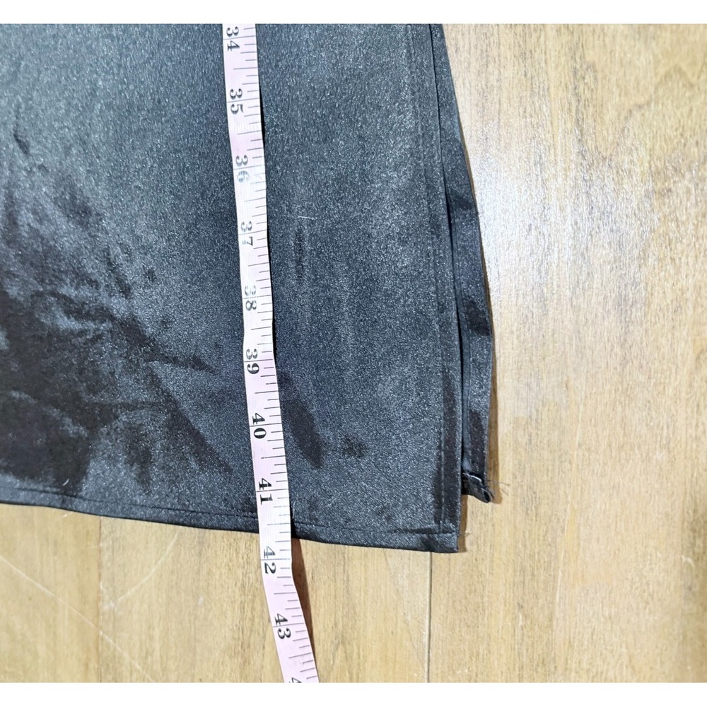 NWT INC International Concepts Black Satin Maxi Nightgown Lace Trim Small - Picture 9 of 12
